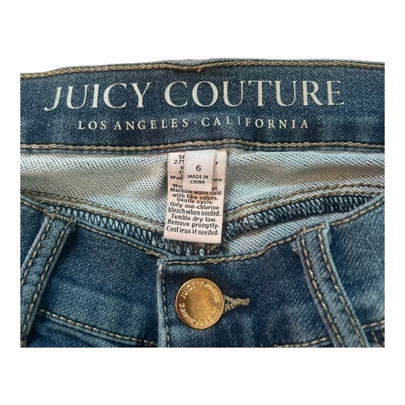 Juicy Couture Ankle Cropped Mid Rise Jeans with Button Detailing Size 6 EUC - Picture 6 of 6
